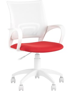 Кресло офисное TopChairs ST-BASIC-W красная ткань крестовина белый пластик УТ000036062 Stool group