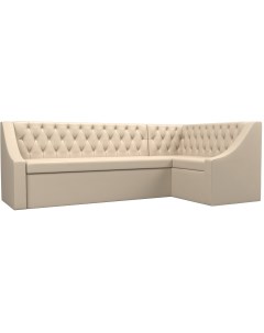 Кухонный угловой диван Мерлин правый (экокожа бежевая) 100458 Лига диванов