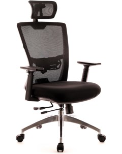 Стул для офиса компьютерный с крестовиной из металла сетка черный Everprof