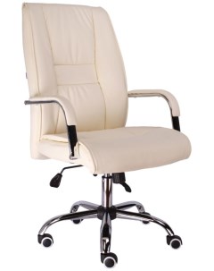 Стул для офиса руководителяв с качанием экокожа кремовый Everprof