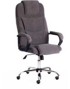 Кресло игровое с мягкими подлокотниками флок, серый Tetchair