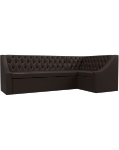 Кухонный угловой диван Мерлин правый (экокожа коричневая) 100460 Лига диванов