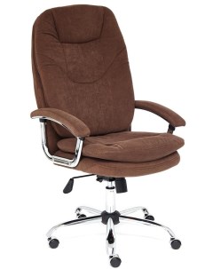 Стул для офиса компьютерный с крестовиной из металла SOFTY коричневый (флок) Tetchair