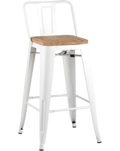 Стул полубарный TOLIX WOOD со спинкой белый глянцевый УТ000001190 Stool group