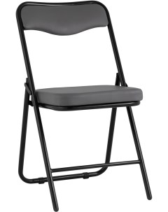 Складной стул Джонни экокожа серый каркас черный матовый УТ000035362 Stool group