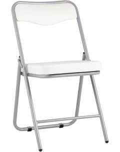 Складной стул Джонни экокожа белый каркас металлик УТ000035363 Stool group