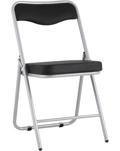 Складной стул Джонни экокожа черный каркас металлик УТ000035369 Stool group