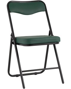Складной стул экокожа зелёный каркас черный матовый Stool group