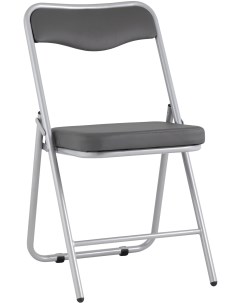 Складной стул Джонни экокожа серый каркас металлик УТ000035368 Stool group