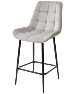 Полубарный стул ХОФМАН цвет H 09 Светло серый велюр черный каркас H 63cm 2 шт М-city