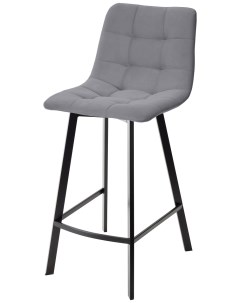 Полубарный стул серый 27 велюр черный каркас H 66cm 2 шт М-city