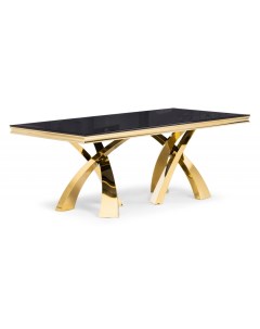 Стеклянный стол Komin 2 черный золото 15308 Woodville