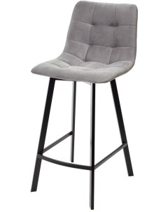 Полубарный стул светло серый 26 велюр черный каркас H 66cm 2 шт М-city
