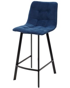 Полубарный стул синий 29 велюр черный каркас H 66cm М-city