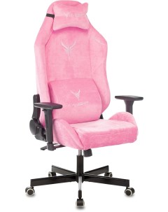 Кресло игровое N1 Fabric розовый Velvet 36 с подголов крестовина металл Knight