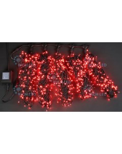 Гирлянда светодиодная красная постоянного свечения 24B LED провод черный IP54 Rich led
