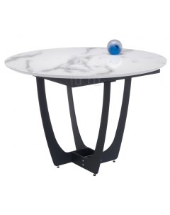Стеклянный стол Венера белый мрамор графит 462099 Woodville