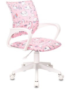 Кресло детское BUROKIDS 1 W розовый единороги крестовина пластик пластик белый Бюрократ