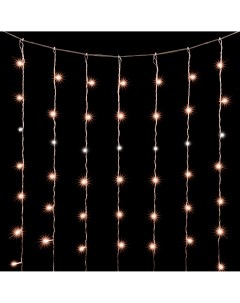 Гирлянда Занавес Облегченный x м Экстра Тепло-Белый с Мерцанием Белого Диода 220В, LED, Провод Прозрачный ПВХ, IP54 Laitcom