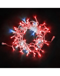 Гирлянда Нить с Колпачком 10м Красная Мерцанием Белого Диода 24В, LED, Провод Прозрачный ПВХ, IP65 Laitcom
