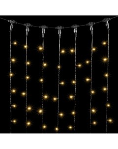 Гирлянда светодиодная led теплый белый Занавес x 3 м Тепло-Белый 220В, LED, Провод Черный ПВХ, IP54 Laitcom