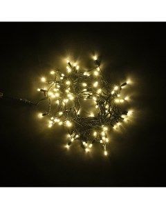 Гирлянда Нить с Колпачком 10м Тепло-Белая 24В, LED, Провод Черный ПВХ, IP65 Laitcom