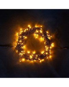 Гирлянда Нить 10м Желтая 24В, LED, Провод Черный ПВХ, IP54 Laitcom