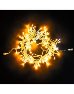 Гирлянда Нить 10м Желтая с Мерцанием Белого Диода 24В, LED, Провод Прозрачный ПВХ, IP54 Laitcom