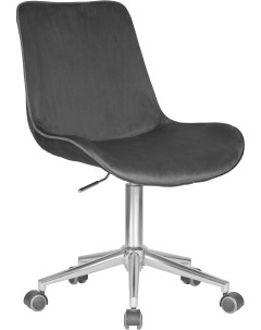 Кресло офисное серый велюр 1922 19 хромированная сталь 9518 LM DORA DORA цвет сиденья серый основани Dobrin
