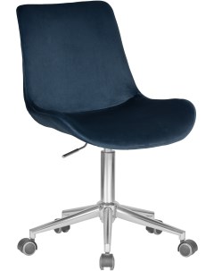 Кресло офисное синий велюр 1922 20 хромированная сталь 9518 LM DORA DORA цвет сиденья синий основани Dobrin