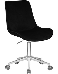 Кресло офисное чёрный велюр 1922 21 хромированная сталь 9518 LM DORA DORA цвет сиденья черный основа Dobrin