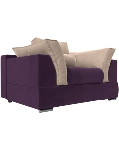 Кресло Пекин основа велюр фиолетовый подушки велюр бежевый 116016 Лига диванов