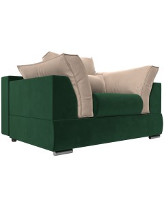 Кресло Пекин основа велюр зеленый подушки велюр бежевый 116013 Лига диванов