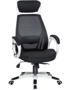 Офисное кресло для руководителей белый пластик чёрная ткань 109BL_White LMR STEVEN WHITE WHITE цвет  Dobrin