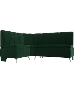 Кухонный угловой диван Кантри левый (велюр зеленый) 106842L Лига диванов