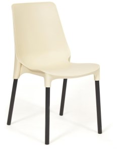 Стул (mod 75) бежевый/коричневые ножки (металл/пластик) Tetchair