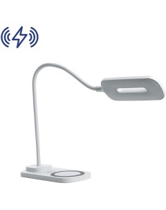 Офисная настольная лампа светодиодная диммируемая с выключателем и регулировкой цветовой температуры беспроводным ЗУ USB-портом Feron
