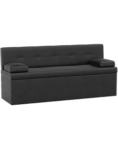 Кухонный прямой диван Лео (экокожа черная) 28655 Лига диванов