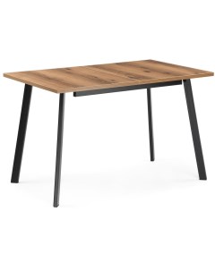 Стол с вставкой деревянный мм дуб делано темный/матовый черный  (прямоугольная столешница, 4 ножки) Notta