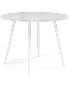 Стеклянный стол Абилин 100 140 х76 ультра белое стекло белый белый матовый 520593 Woodville