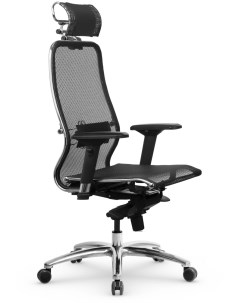 Офисное кресло - стул компьютерный с сетчатой спинкой с регулируемыми подлокотниками Samurai S-3.04 MPES (черный цвет) Метта