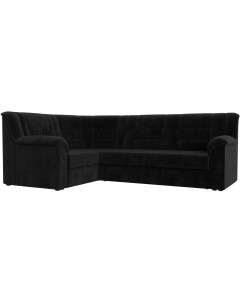 Угловой диван Карелия левый угол (велюр черный) 113347L Лига диванов