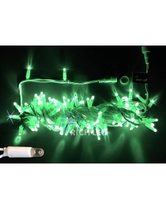Гирлянда светодиодная зеленая с мерцанием 24B LED провод белый IP65 Rich led