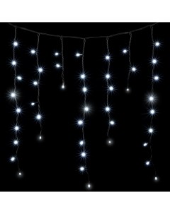 Гирлянда Бахрома с Колпачком 3,2 x 0,9 м Белая Мерцанием Белого Диода 220В, LED, Провод Черный ПВХ, IP65 PIL180BLWCAP-11-2W Laitcom