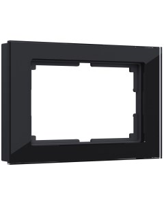 Рамка для двойной розетки черный стекло a051441 Werkel