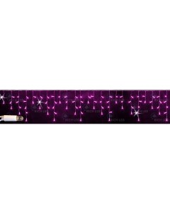 Гирлянда светодиодная Бахрома розовая с мерцанием 220B LED провод белый IP65 Rich led