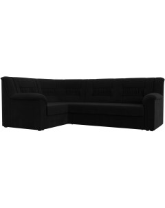 Угловой диван Карелия левый угол (микровельвет черный) 113358L Лига диванов