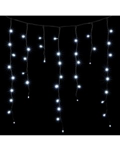 Гирлянда Бахрома с Колпачком 3,2 x 0,9 м Белая 220В, LED, Провод Черный ПВХ, IP65 PIL180CAP-11-2W Laitcom
