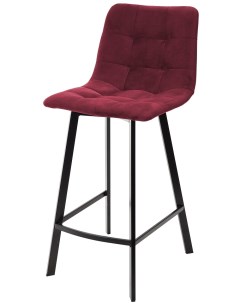 Полубарный стул винный 16 велюр черный каркас H 66cm 2 шт М-city