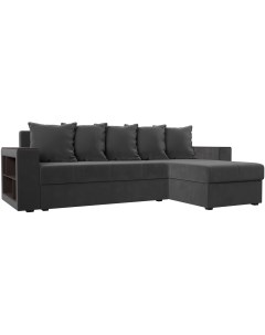 Угловой диван Дубай Лайт правый угол (Велюр серый) 114152 Лига диванов